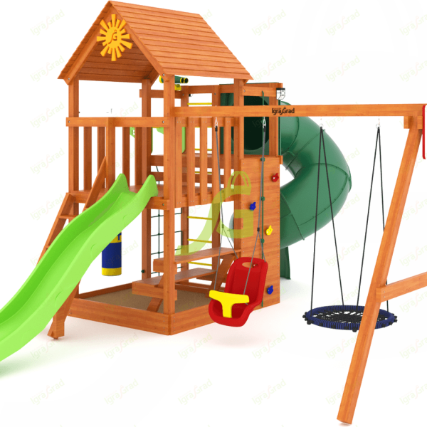 Детская площадка IgraGrad Крафт Pro 3 с трубой мод.2