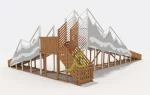 Зимняя деревянная горка “IgraGrad Snow Fox 12 м” с двумя скатами мод.5