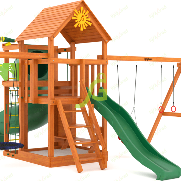 Детская площадка IgraGrad Крафт Pro 4 с трубой мод.2