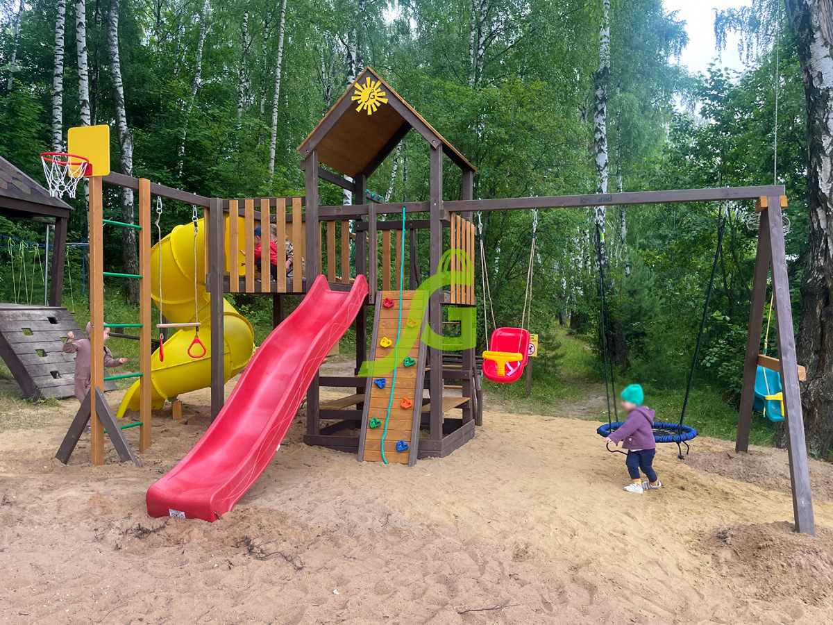 Детская площадка IgraGrad Панда Фани с балконом и трубой Детская площадка IgraGrad Панда Фани с балконом и трубой