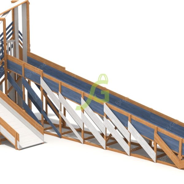 Зимняя деревянная горка “IgraGrad Snow Fox 12 м” с двумя скатами мод.3