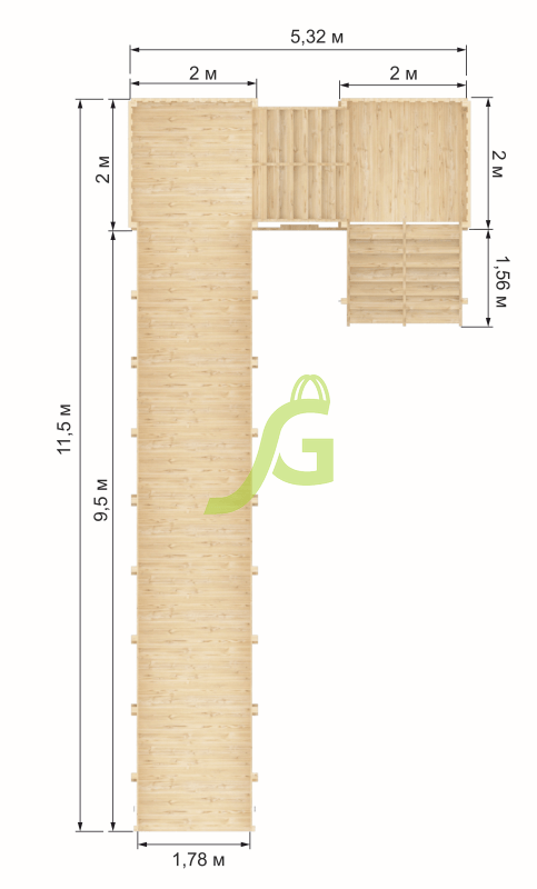 Зимняя горка “IgraGrad Snow Fox”, скат 10 м (мод. 2) без окраски Зимняя горка “IgraGrad Snow Fox”, скат 10 м (мод. 2) без окраски
