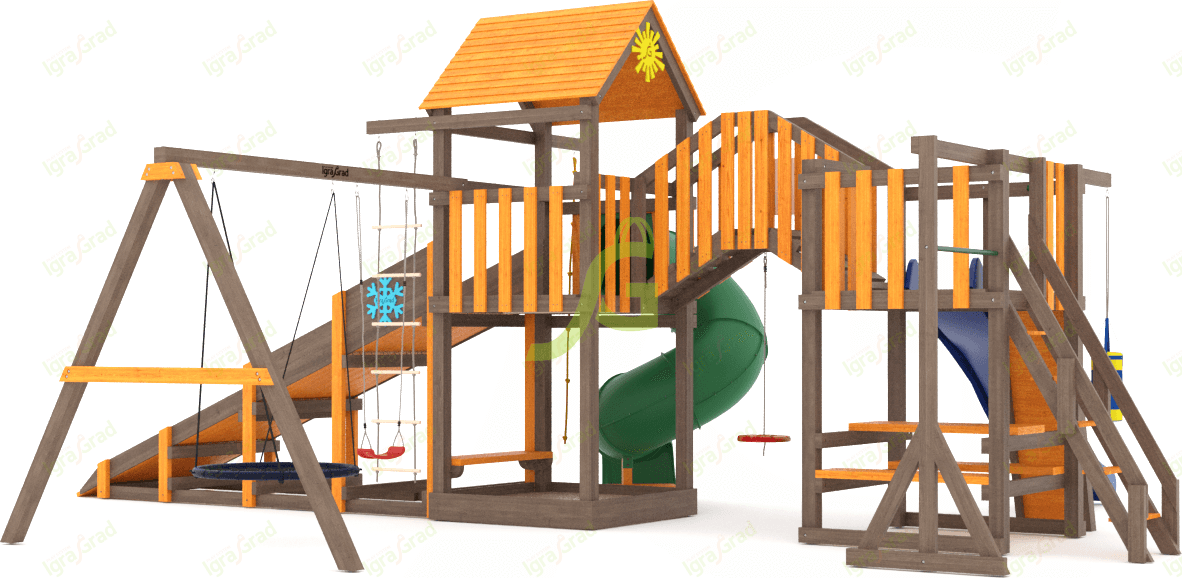 Всесезонная площадка IgraGrad С Мостик 1 с трубой SF2 Всесезонная площадка IgraGrad С Мостик 1 с трубой SF2