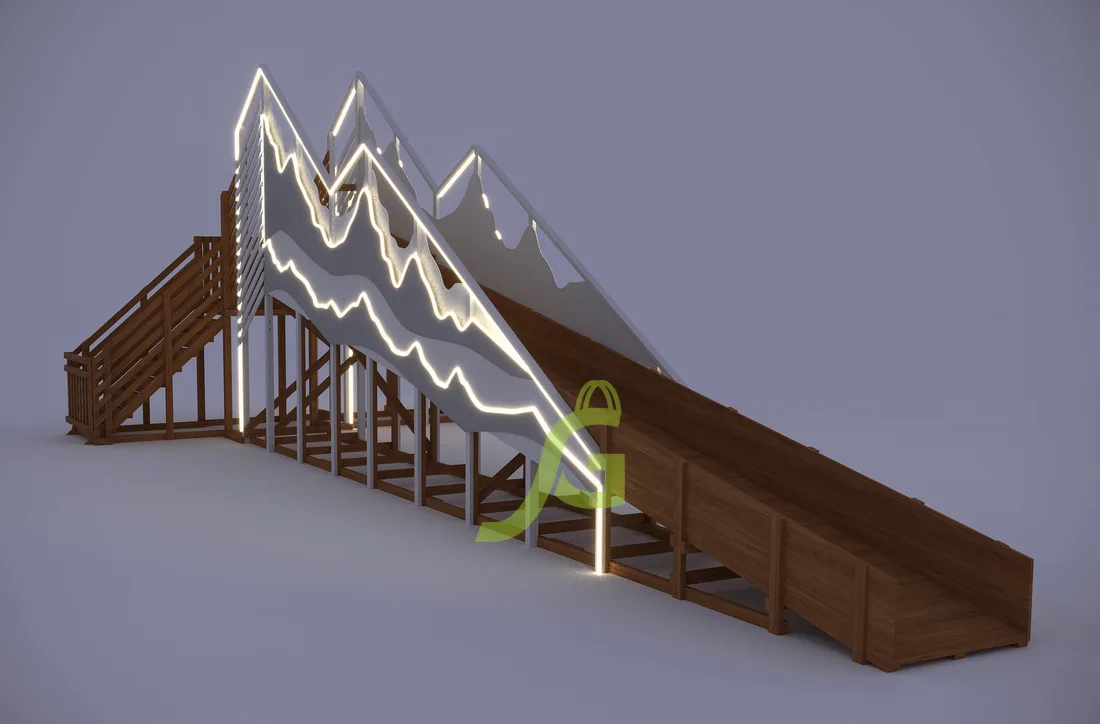 Зимняя деревянная горка “IgraGrad Snow Fox 12 м” с двумя скатами мод.5 Зимняя деревянная горка “IgraGrad Snow Fox 12 м” с двумя скатами мод.5