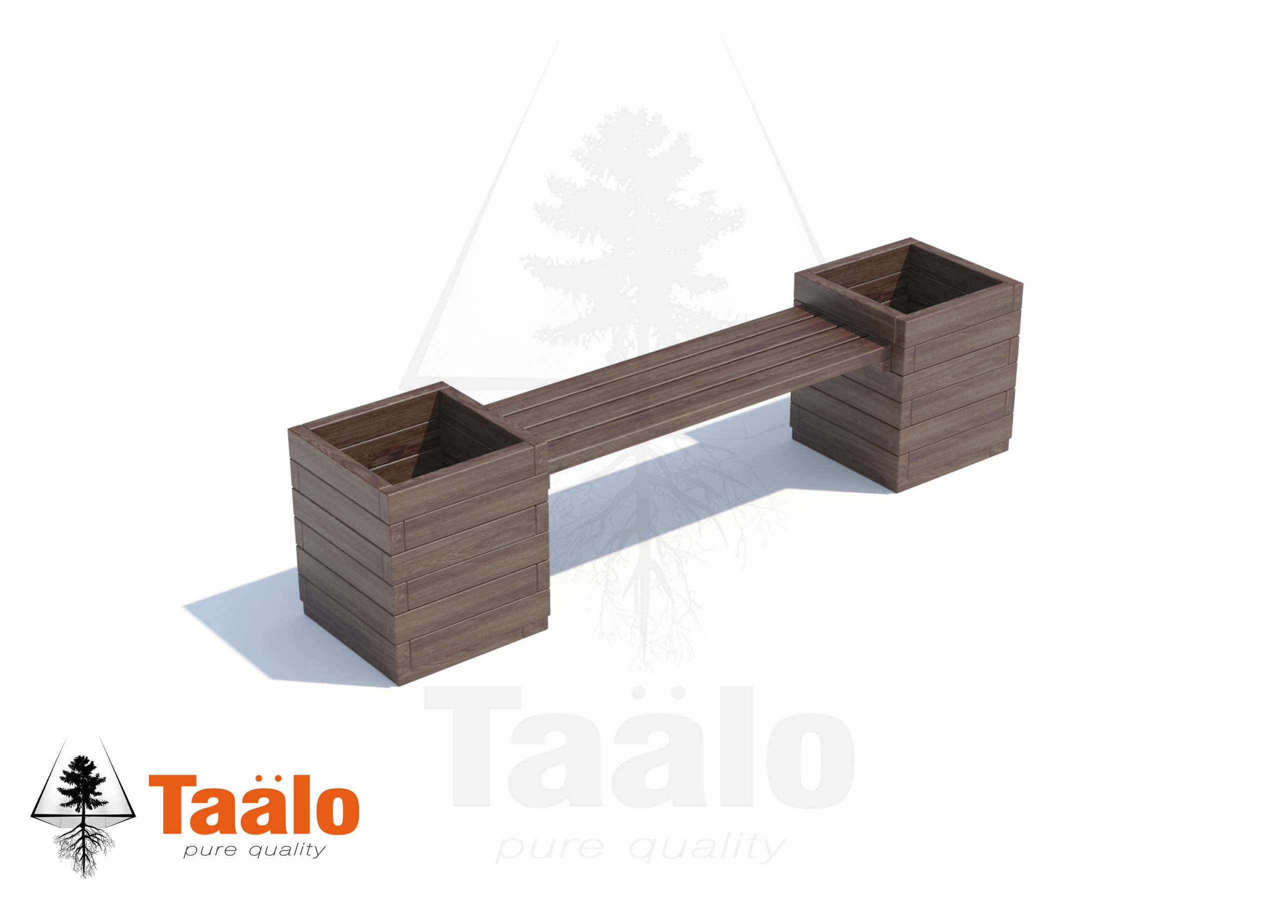 Серия R модель 2 – скамья с кадками для растений Серия R модель 2 – скамья с кадками для растений