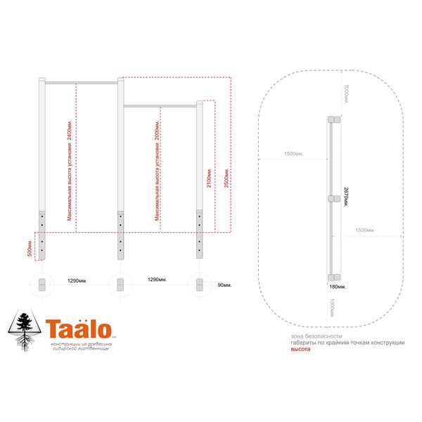 Серия S модель 1 – турник двойной