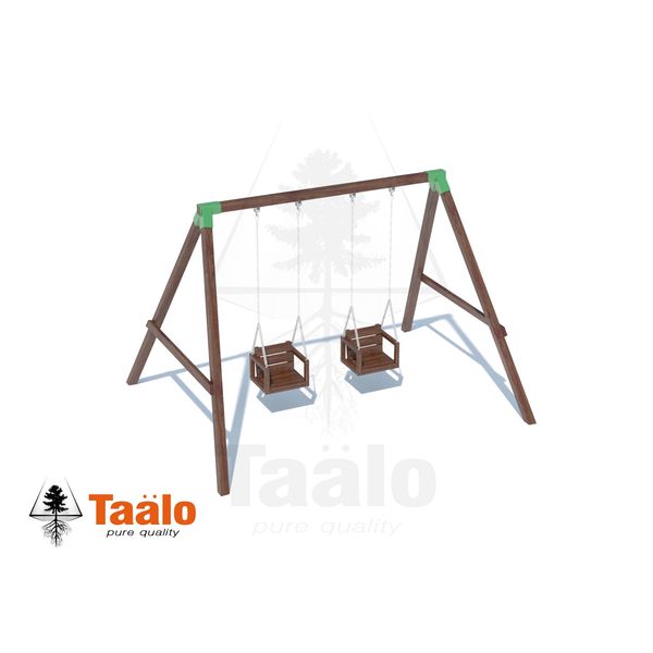 Серия O модель 2 – качели с деревянными сидениями со спинкой