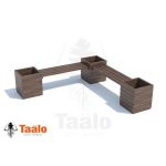 Серия R модель 1 – скамья с кадками для растений угловая