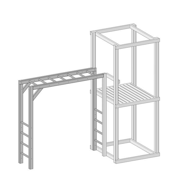 Серия T модель 14.1 – рукоход ‘П’-образный с деревянными перекладинами (элемент детской игровой конструкции)