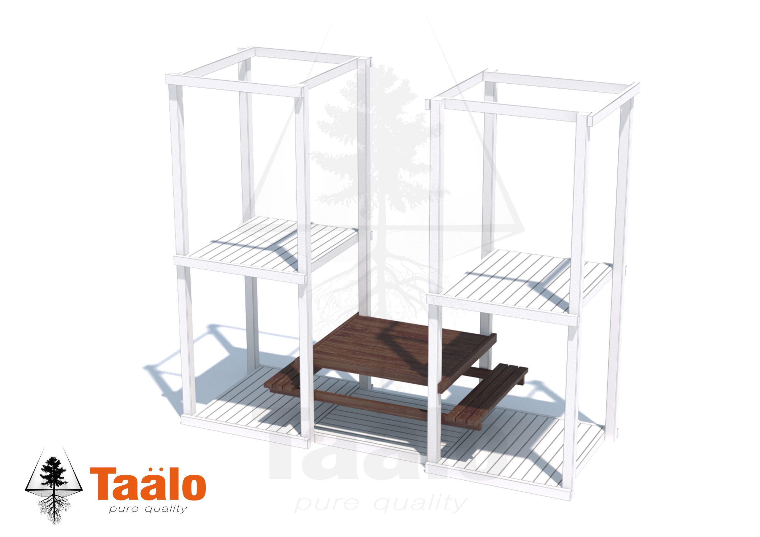 Серия T модель 18 – стол с лавочками встроенный (элемент детской игровой конструкции)